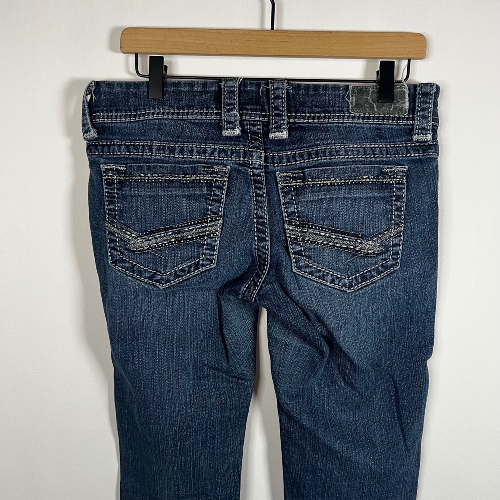 BKE Denim Pants Women Size 28 Long Stella Skinny Jeans Low Rise Dark Blue Denim - Picture 8 of 8